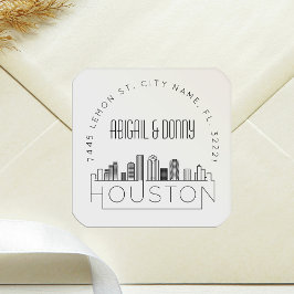 Houston Hochzeit in Urlaubsort Quadratischer Aufkleber