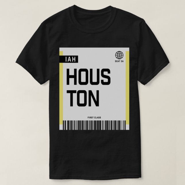 Houston IAH Boarding Pass T-Shirt (Design vorne)