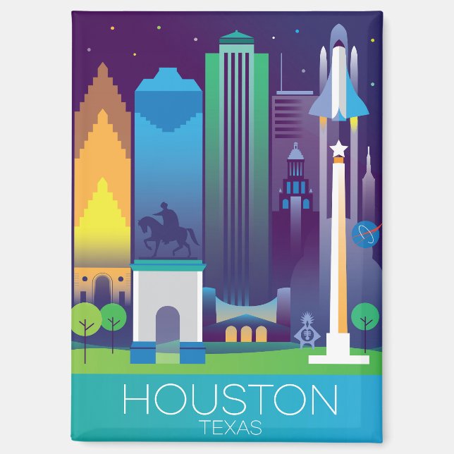 Houston Kühlschrank Magnet (Vorderseite)