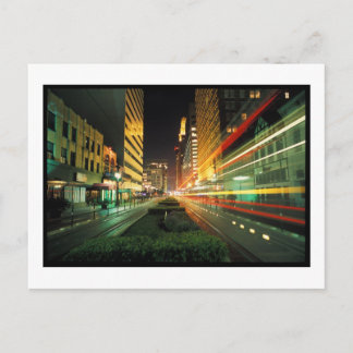 Houston Main Street in der Nacht Postkarte