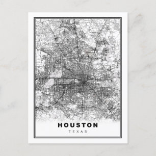 Houston Map Feiertagspostkarte