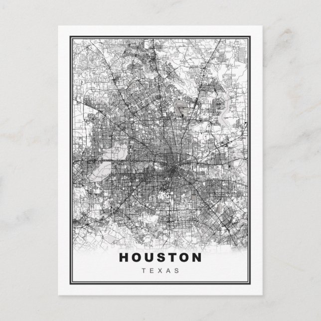 Houston Map Feiertagspostkarte (Vorderseite)