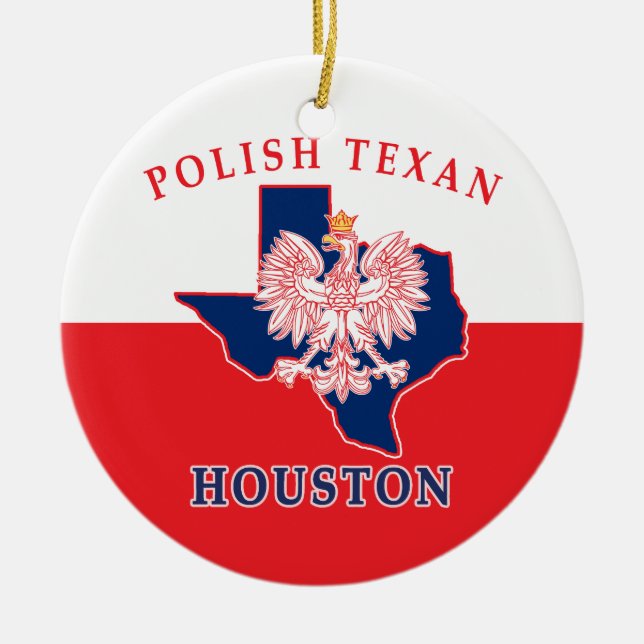 Houston Polish Texan Keramik Ornament (Vorne)