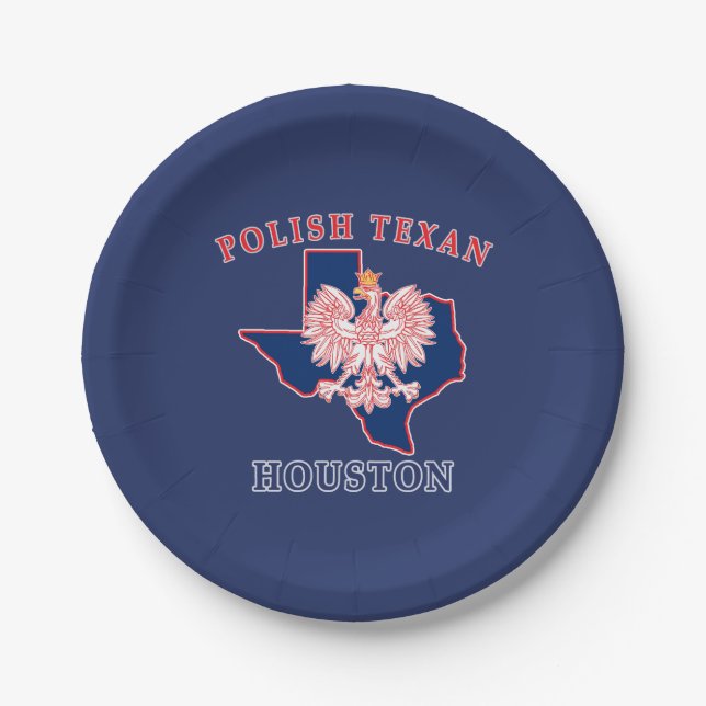 Houston Polish Texan Pappteller (Vorderseite)