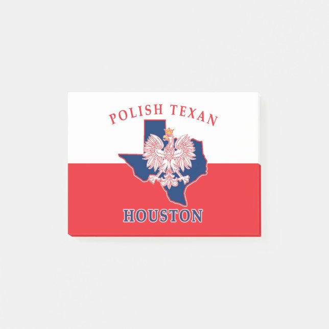 Houston Polish Texan Post-it Klebezettel (Vorderseite)