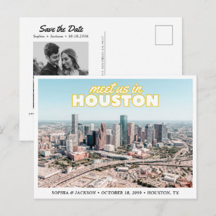 Houston Save-the-Date Retro-Hochzeitspostkarte Postkarte