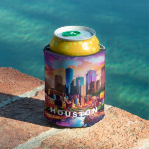 Houston Skyline Abstrakt Art Dosenkühler