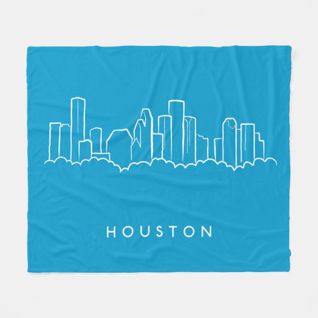 Houston-Skyline Fleecedecke (Vorderseite (Horizontal))