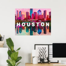 Houston Skyline Graffiti Art