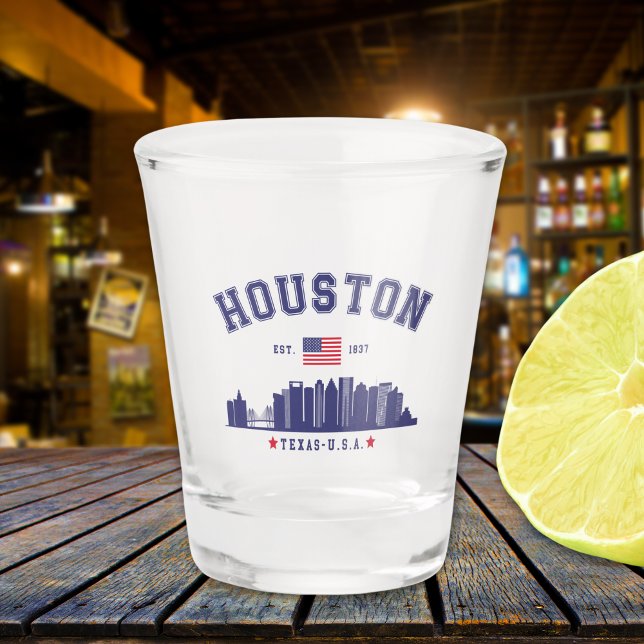 Houston Skyline in Modern Style Schnapsglas (Von Creator hochgeladen)