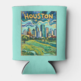 Houston Skyline Landmark Colorful Van Gogh Vintage Dosenkühler