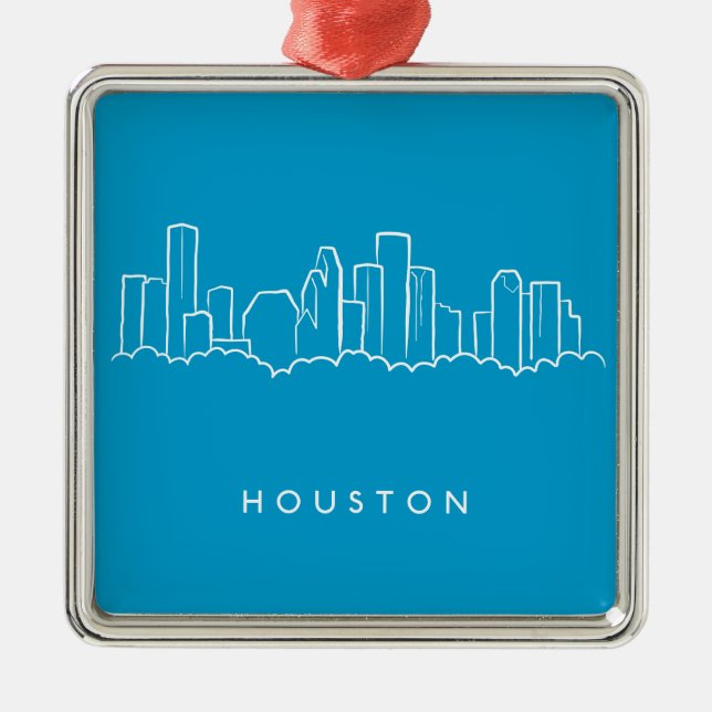 Houston-Skyline Ornament Aus Metall (Vorne)
