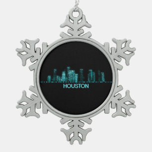 Houston Skyline Schneeflocken Zinn-Ornament