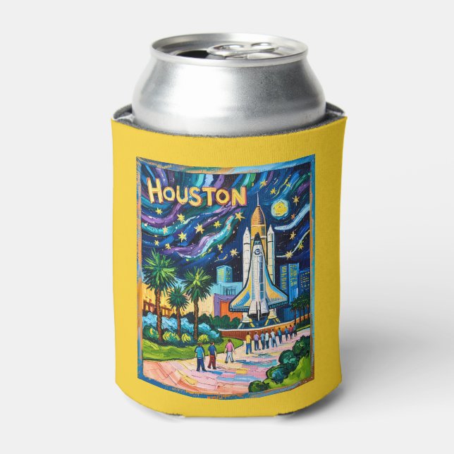 Houston Skyline Space Center Rocket Van Gogh Kids Dosenkühler (Kanne Vorderseite)