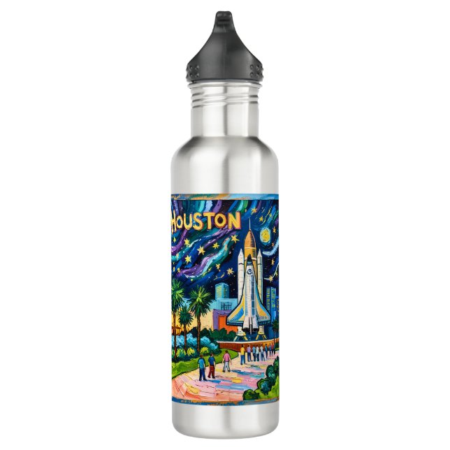 Houston Skyline Space Center Rocket Van Gogh Kids Edelstahlflasche (Rechts)