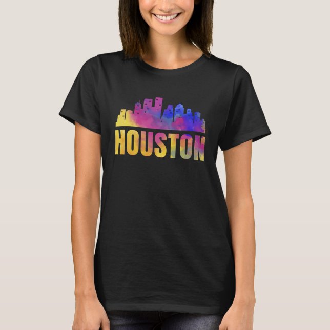 Houston Skyline Texas City H Town TX USA State Ame T-Shirt (Vorderseite)