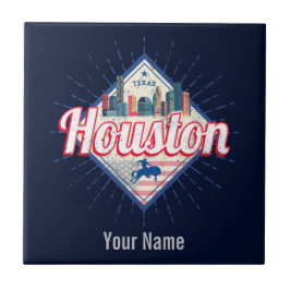 Houston Skyline Texas United Staaten Vintag USA Fliese