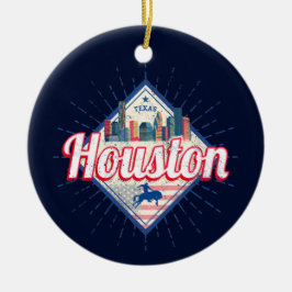 Houston Skyline Texas United Staaten Vintag USA Keramik Ornament