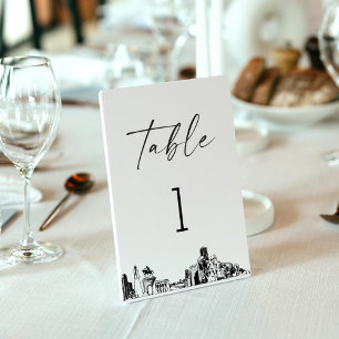 Houston Skyline Tischnummer 3.5 x 5 Card
