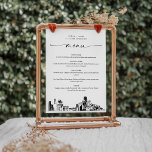 Houston Skyline Wedding Dinner Menu Card 12x18<br><div class="desc">Die Skyline Collection ist ein atemberaubendes Sortiment an sorgfältig gezeichneten Stadtskylines,  die das Wesen der ikonischen Stadtlandschaften erfassen. Diese Kollektion,  die sich perfekt für Großveranstaltungen oder Hochzeiten in Urlaubsort gleichermaßen eignet,  verkörpert den zeitlosen Charme der Stadt und bringt eine elegante Touch zu Ihrem ganz besonderen Tag.</div>