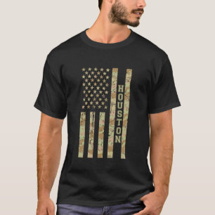 Houston Space City Texas Wüsten-Tarnung Abgenutzt T-Shirt