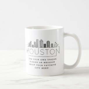 Houston Stylized Skyline   Benutzerdefinierter Slo Kaffeetasse