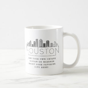 Houston Stylized Skyline   Benutzerdefinierter Slo Kaffeetasse