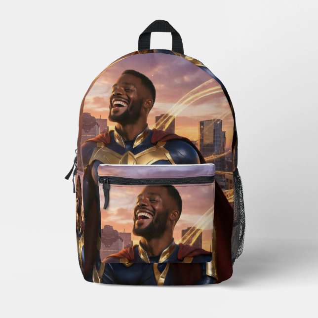 HOUSTON - SUPERHELD BEDRUCKTER RUCKSACK (Vorderseite)