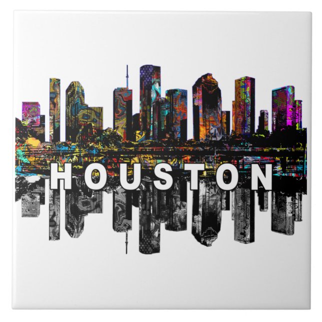 Houston, Texas, bedeckt mit Graffiti Keramik Tile Fliese (Vorderseite)