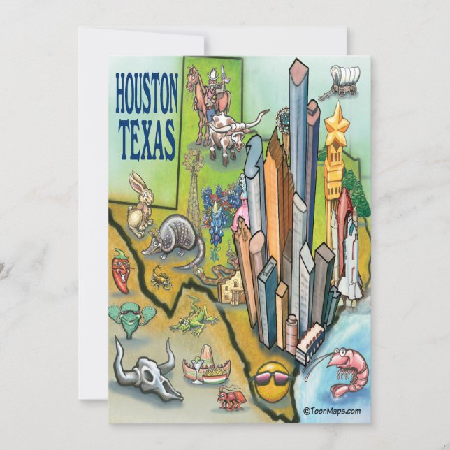 Houston Texas Card Karte (Vorderseite)