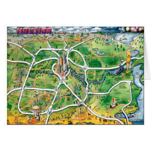 Houston Texas Cartoon Map