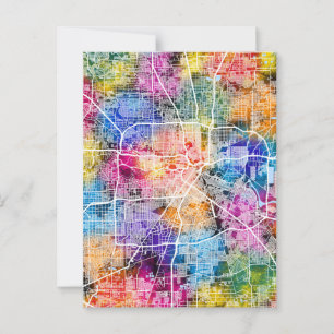 Houston Texas City Map Postkarte