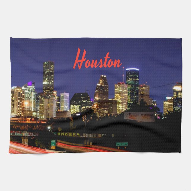 Houston Texas City Skyline Geschirrtuch (Horizontal)