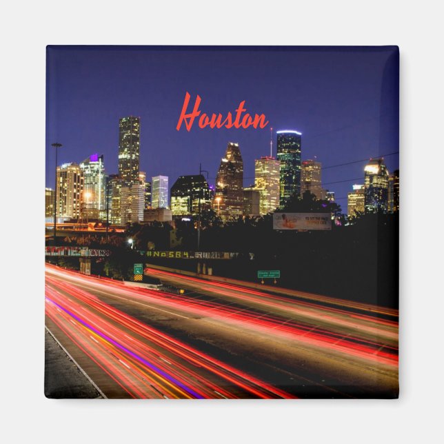 Houston Texas City Skyline Magnet (Vorne)