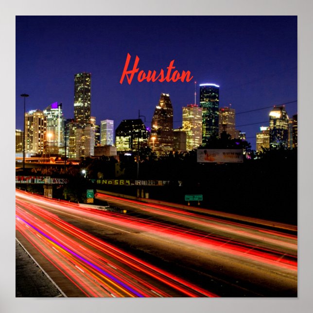 Houston Texas City Skyline Poster (Vorne)