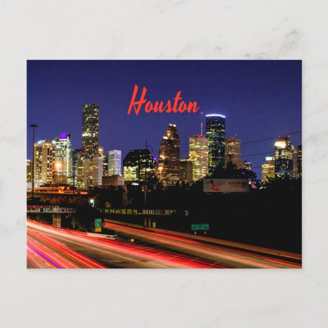 Houston Texas City Skyline Postkarte (Vorderseite)