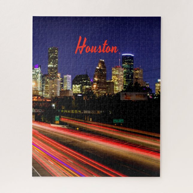 Houston Texas City Skyline Puzzle (Vertikal)