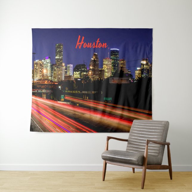 Houston Texas City Skyline Wandteppich (Beispiel (Horizontal))