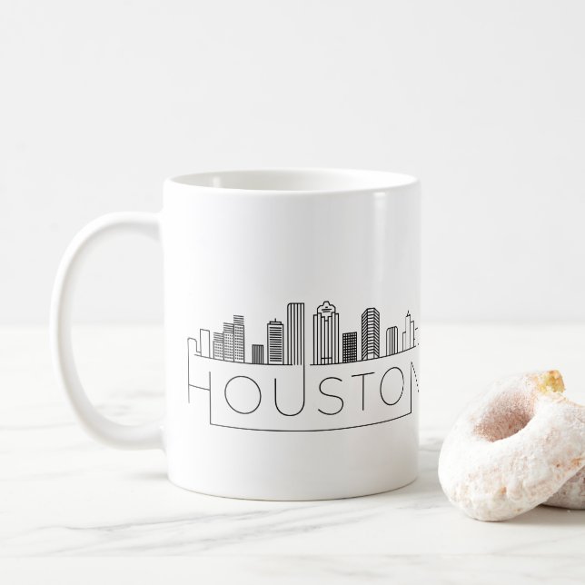 Houston, Texas| City Stylized Skyline Kaffeetasse (Mit Donut)