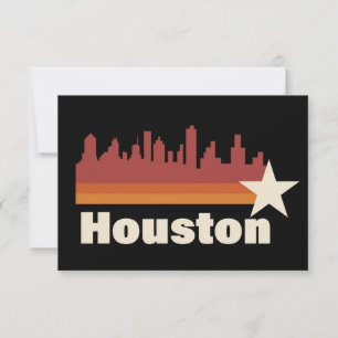 Houston Texas Cityscape Vintag Karte