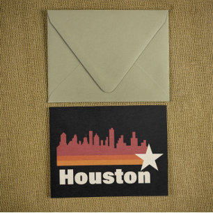 Houston Texas Cityscape Vintag Postkarte