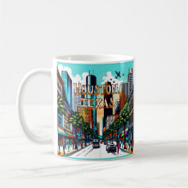 Houston, Texas Downtown Abstrakte Kunst Kaffeetasse