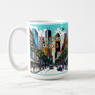 Houston, Texas Downtown Abstrakte Kunst Kaffeetasse