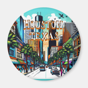 Houston, Texas Downtown Abstrakte Kunst Magnet