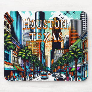 Houston, Texas Downtown Abstrakte Kunst Mousepad