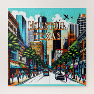 Houston, Texas Downtown Abstrakte Kunst Puzzle
