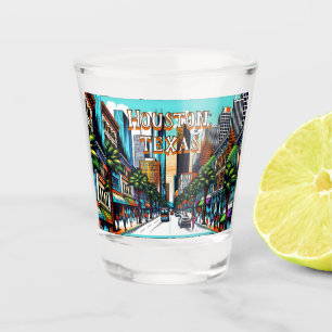 Houston, Texas Downtown Abstrakte Kunst Schnapsglas
