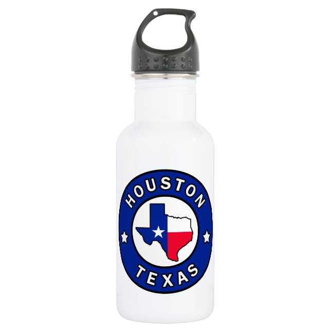 Houston Texas Edelstahlflasche (Vorderseite)