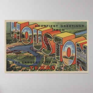 Houston, Texas - Große Buchstabenszenen 2 Poster