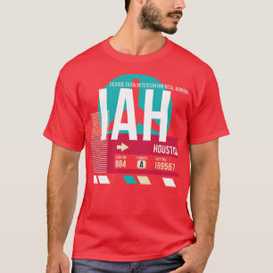 Houston Texas IAH Airport Code Gepäckmarke T-Shirt